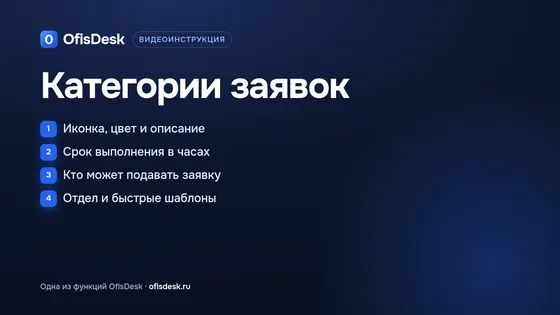 Категории заявок (модули) в OfisDesk: постер ролика